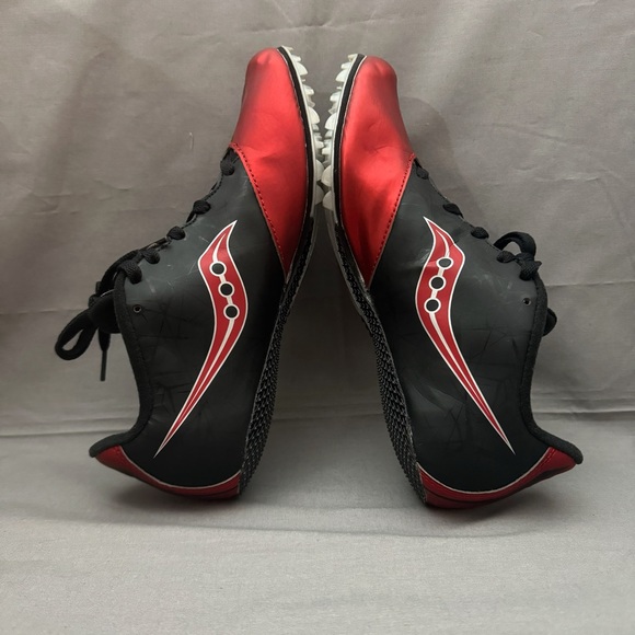 Saucony Spitfire Track and Field Track Spikes Men’s 9.5 Women’s 11 Red Black - Picture 6 of 11